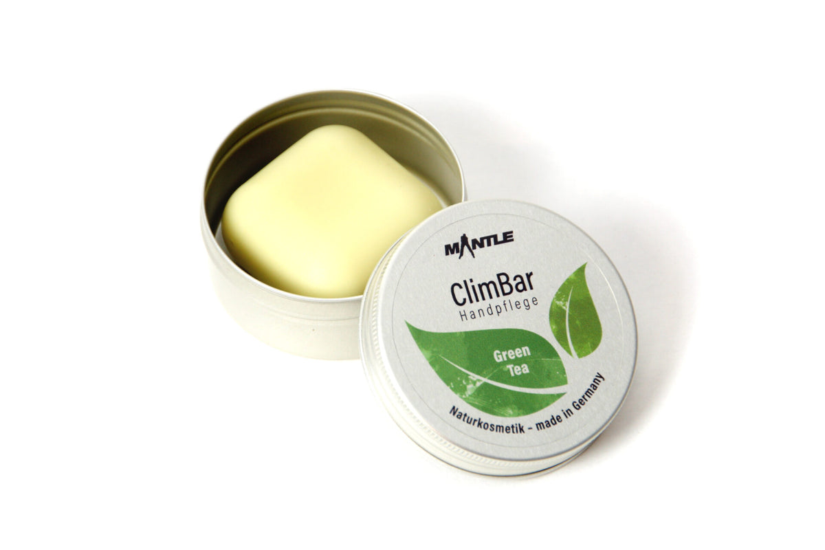 MANTLE ClimBar Green Tea – feste Handpflege für Kletterer